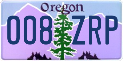 OR license plate 008ZRP