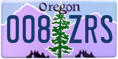 OR license plate 008ZRS