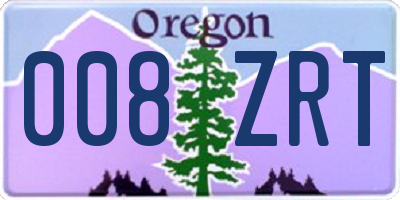 OR license plate 008ZRT