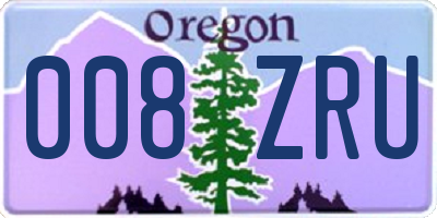 OR license plate 008ZRU