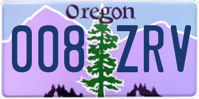 OR license plate 008ZRV