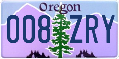 OR license plate 008ZRY