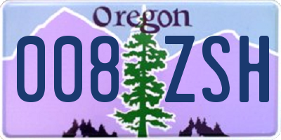 OR license plate 008ZSH