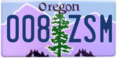 OR license plate 008ZSM