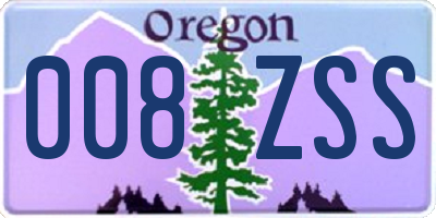 OR license plate 008ZSS