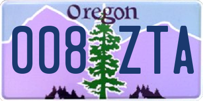 OR license plate 008ZTA