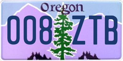 OR license plate 008ZTB