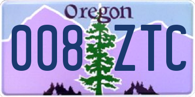 OR license plate 008ZTC