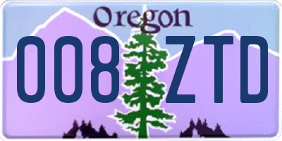 OR license plate 008ZTD