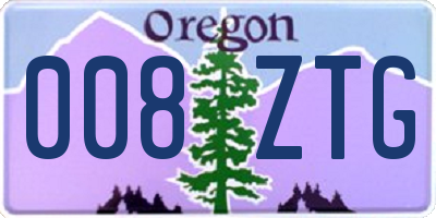 OR license plate 008ZTG
