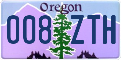OR license plate 008ZTH