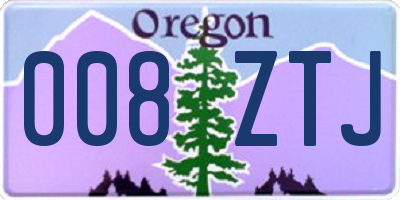 OR license plate 008ZTJ
