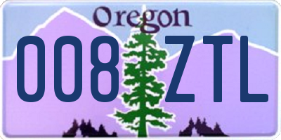 OR license plate 008ZTL