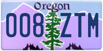 OR license plate 008ZTM