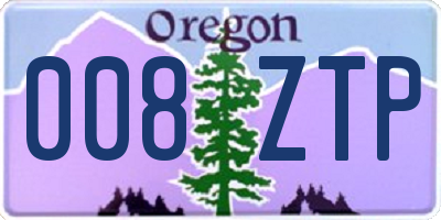 OR license plate 008ZTP