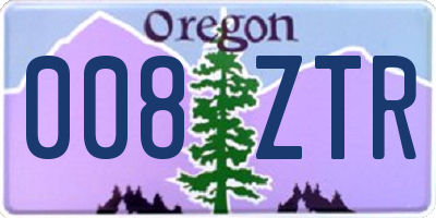 OR license plate 008ZTR