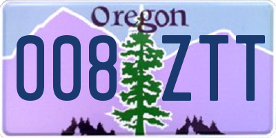 OR license plate 008ZTT