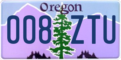 OR license plate 008ZTU