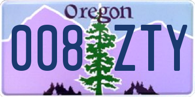 OR license plate 008ZTY