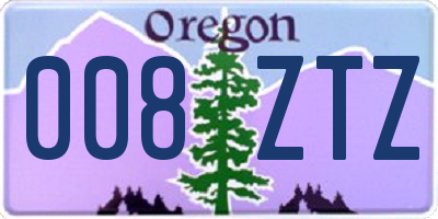 OR license plate 008ZTZ