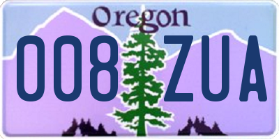 OR license plate 008ZUA