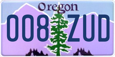 OR license plate 008ZUD