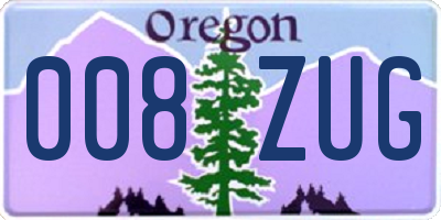 OR license plate 008ZUG