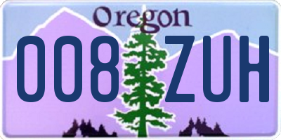 OR license plate 008ZUH