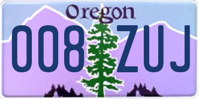 OR license plate 008ZUJ