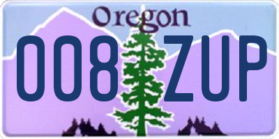 OR license plate 008ZUP