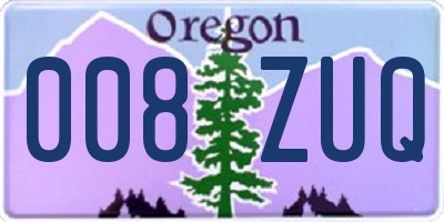 OR license plate 008ZUQ
