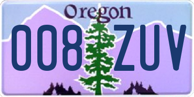 OR license plate 008ZUV