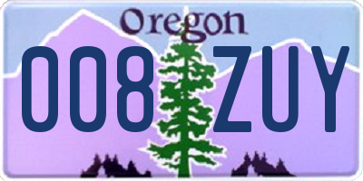 OR license plate 008ZUY