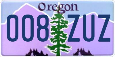 OR license plate 008ZUZ