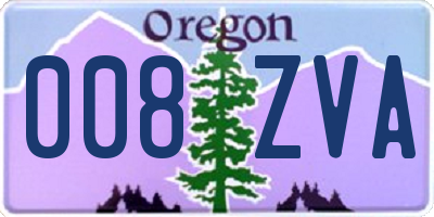 OR license plate 008ZVA