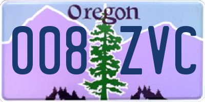 OR license plate 008ZVC
