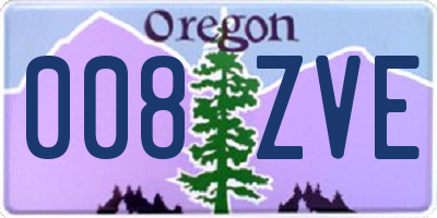 OR license plate 008ZVE