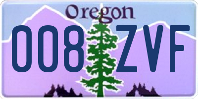 OR license plate 008ZVF