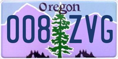 OR license plate 008ZVG