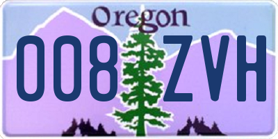 OR license plate 008ZVH
