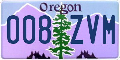 OR license plate 008ZVM