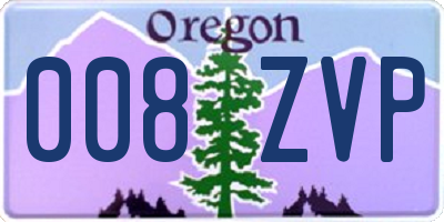 OR license plate 008ZVP