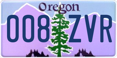 OR license plate 008ZVR