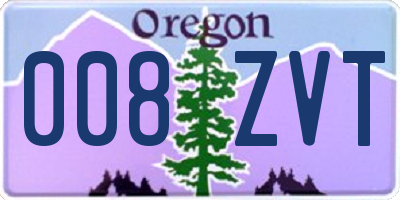 OR license plate 008ZVT