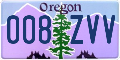 OR license plate 008ZVV