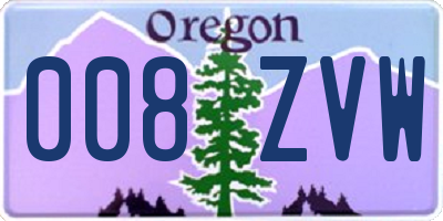 OR license plate 008ZVW