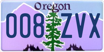 OR license plate 008ZVX