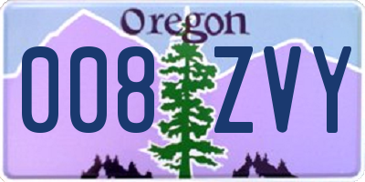 OR license plate 008ZVY