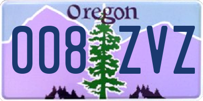 OR license plate 008ZVZ