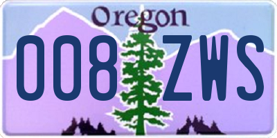 OR license plate 008ZWS